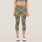 Clan Pollock Tartan Capri Leggings (Vorderseite)