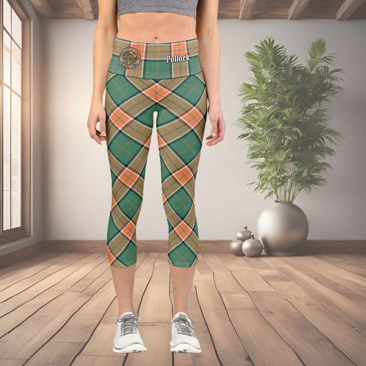Clan Pollock Tartan Capri Leggings