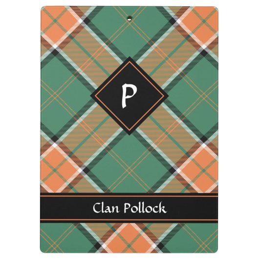 Clan Pollock Tartan Clipboard Klemmbrett (Rückseite)