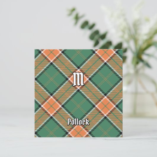 Clan Pollock Tartan Einladung (Stehend Vorderseite)