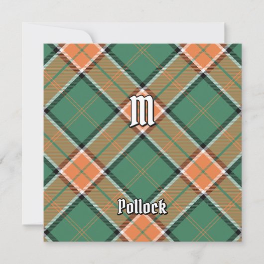 Clan Pollock Tartan Einladung (Vorderseite)