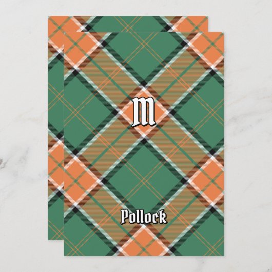 Clan Pollock Tartan Einladung (Vorne/Hinten)