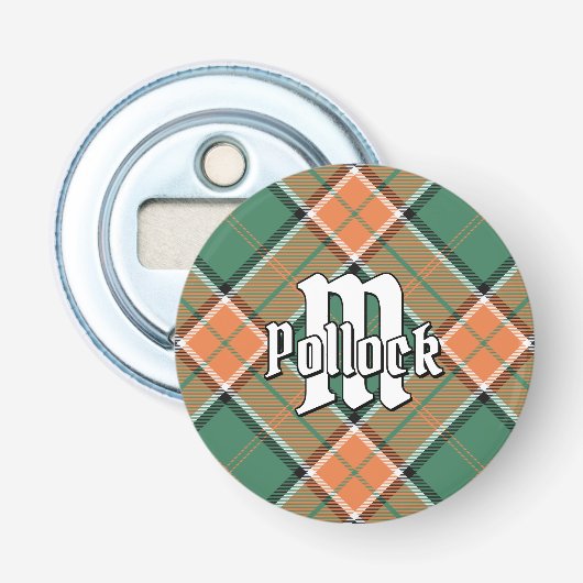 Clan Pollock Tartan Flaschenöffner (Vorderseite)