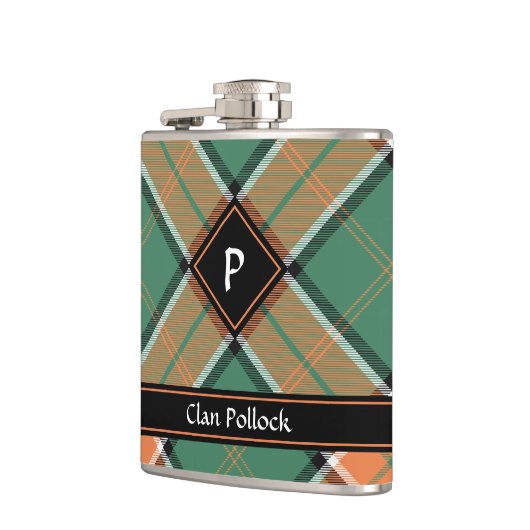 Clan Pollock Tartan Flask Flachmann (Links)