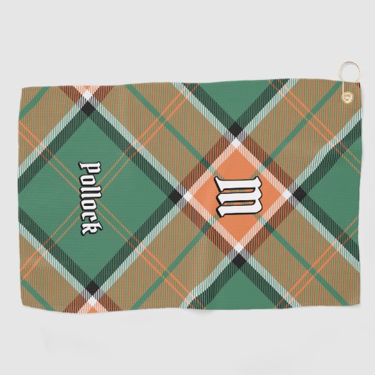 Clan Pollock Tartan Golf Towel Golfhandtuch (Horizontal)