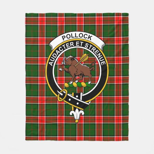 Clan Pollock Tartan Kariert Fleecedecke (Vorderseite)