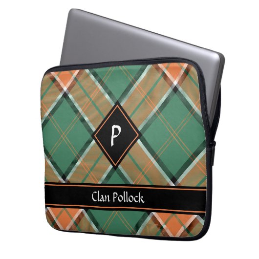 Clan Pollock Tartan Laptop Sleeve (Vorderseite Links)