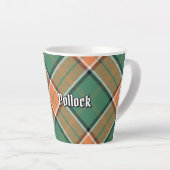 Clan Pollock Tartan Latte Tasse (Rechte Ecke)