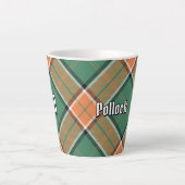 Clan Pollock Tartan Latte Tasse (Vorderseite)