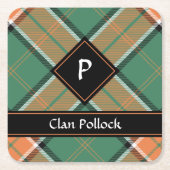 Clan Pollock Tartan Square Paper Untersetzer (Vorderseite)