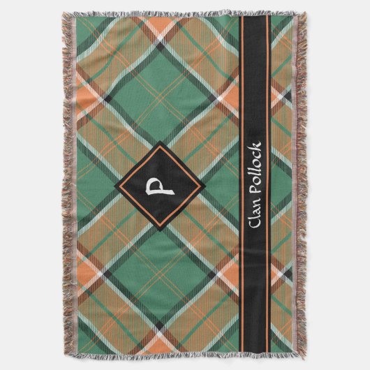 Clan Pollock Tartan Throw Blanket Decke (Vorderseite Vertikal)