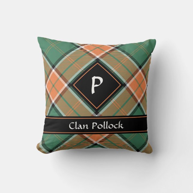 Clan Pollock Tartan Throw Pillow Kissen (Vorderseite)