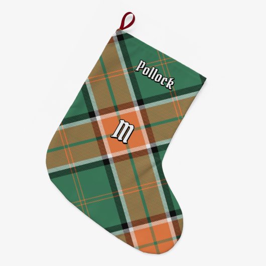 Clan Pollock Tartan Weihnachts-Strumpf Großer Weihnachtsstrumpf (Vorderansicht (hängend))