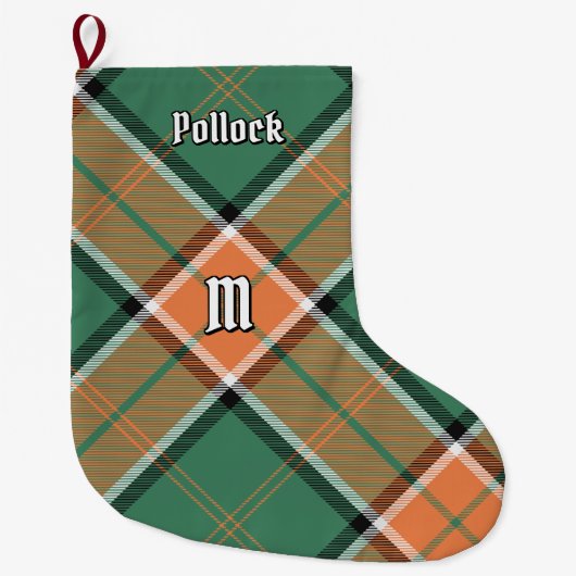 Clan Pollock Tartan Weihnachts-Strumpf Großer Weihnachtsstrumpf (Vorderseite)