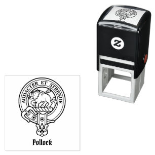 Clan Pollock Wappen Selbstfarbige Briefmarke Permastempel