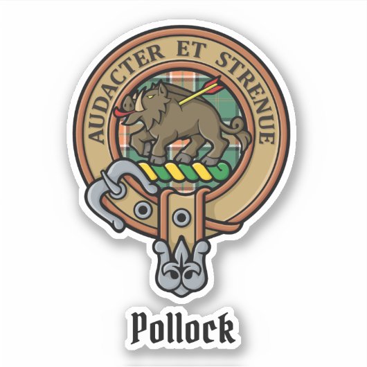 Clan Pollock Wappen Sticker (Vorderseite)