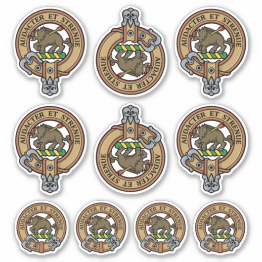 Clan Pollock Wappen Sticker Set (Vorderseite)