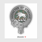 Clan Pollock Wappen & Tartan Aufkleber (Blatt)