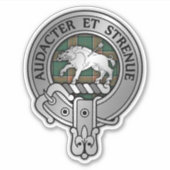 Clan Pollock Wappen & Tartan Aufkleber (Vorderseite)
