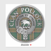 Clan Pollock Wappen & Tartan Aufkleber (Blatt)