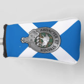 Clan Pollock Wappen & Tartan über Salreifen Golf Headcover (Vorderseite)