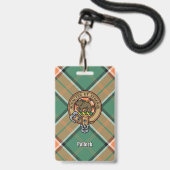 Clan Pollock Wappen über Tartan Ausweis (Vorderseite mit Lanyard)