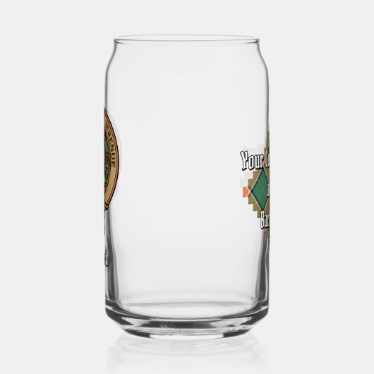 Clan Pollock Wappen über Tartan Dosenglas (Links)