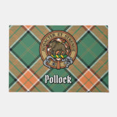 Clan Pollock Wappen über Tartan Fußmatte (Vorderseite)