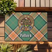 Clan Pollock Wappen über Tartan Fußmatte