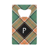 Clan Pollock Wappen über Tartan Geldbeutel Flaschenöffner (Vorderseite)