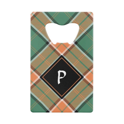 Clan Pollock Wappen über Tartan Geldbeutel Flaschenöffner (Vorderseite)