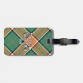 Clan Pollock Wappen über Tartan Gepäckanhänger (Rückseite horizontal)