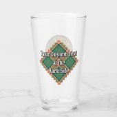 Clan Pollock Wappen über Tartan Glas (Rückseite)