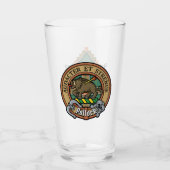 Clan Pollock Wappen über Tartan Glas (Vorderseite)