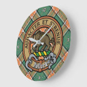 Clan Pollock Wappen über Tartan Große Wanduhr (Winkel)