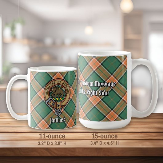 Clan Pollock Wappen über Tartan Kaffeetasse
