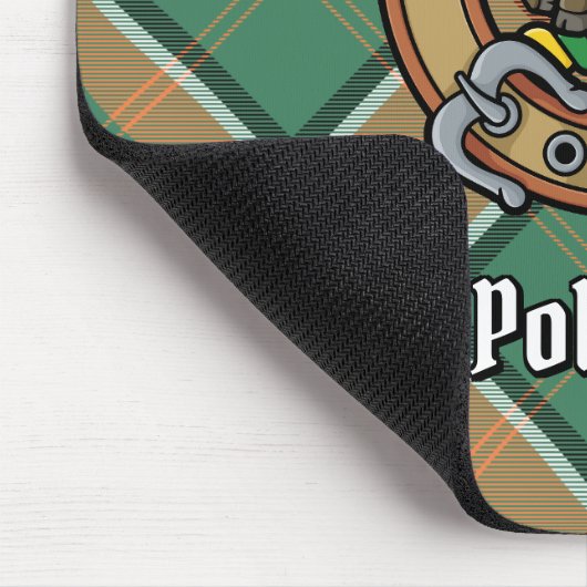 Clan Pollock Wappen über Tartan Mousepad (Ecke)
