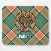 Clan Pollock Wappen über Tartan Mousepad (Vorne)
