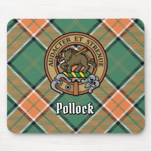 Clan Pollock Wappen über Tartan Mousepad