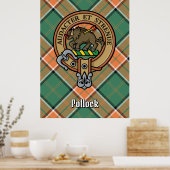 Clan Pollock Wappen über Tartan Poster (Küche)