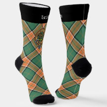 Clan Pollock Wappen über Tartan Socks