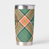 Clan Pollock Wappen über Tartan Thermobecher (Links)