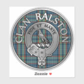 Clan Ralston Wappen & Tartan Aufkleber (Blatt)