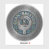 Clan Ralston Wappen & Tartan Aufkleber (Blatt)