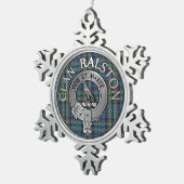 Clan Ralston Wappen & Tartan Schneeflocken Zinn-Ornament (Rechts)