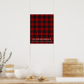 Clan Ramsay Colors of Scotland Red Black Tartan Poster (Küche)