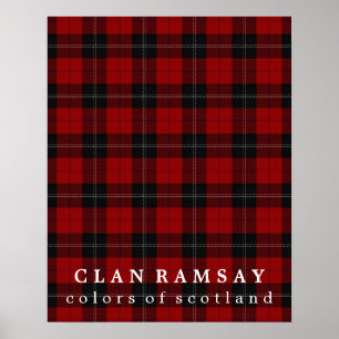 Clan Ramsay Farben Schottland roten schwarzen Poster