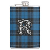 Clan Ramsay Ramsey blauer und schwarzer JagdTartan Flachmann (Vorderseite)