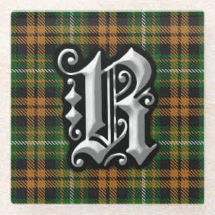 Clan Ramsay Ramsey Letter R Monogram Orange Tartan Glasuntersetzer