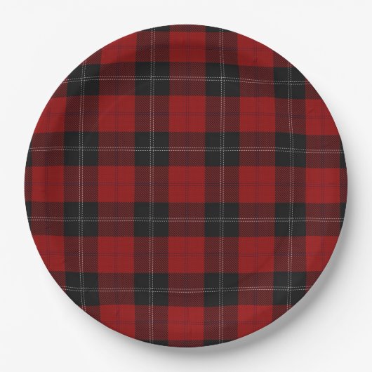 Clan Ramsay Ramsey Red Tartan Pappteller (Vorderseite)